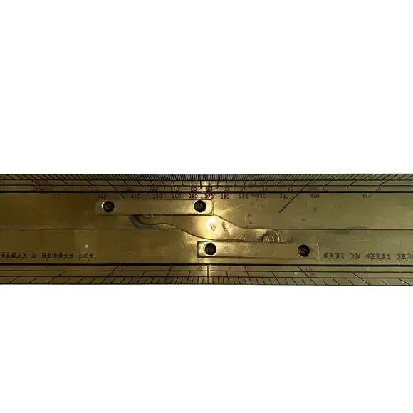 Antique Kelvin & Hughes 24 Brass Parallel Ruler Nautical Navigation Tool